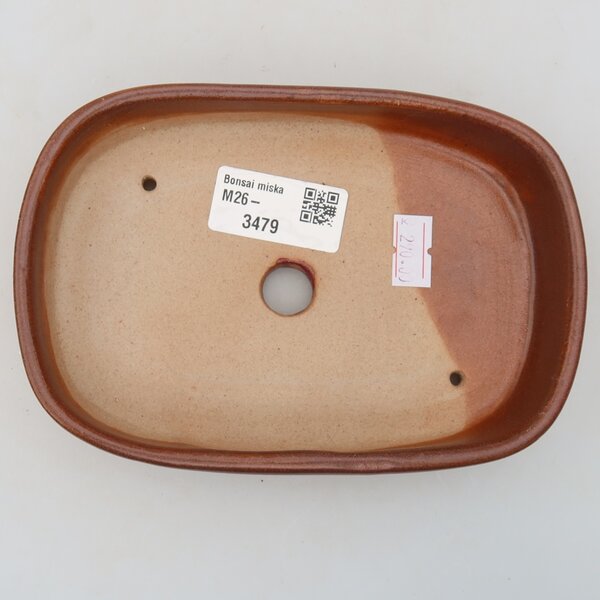 E-bonsai Keramická bonsai miska 16 x 11 x 3,5 cm vínová
