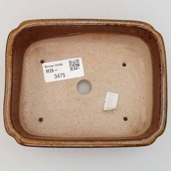 E-bonsai Keramická bonsai miska 15 x 12,5 x 4,5 cm hnědá