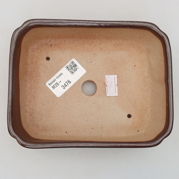 E-bonsai Keramická bonsai miska 15 x 12,5 x 4,5 cm hnědá