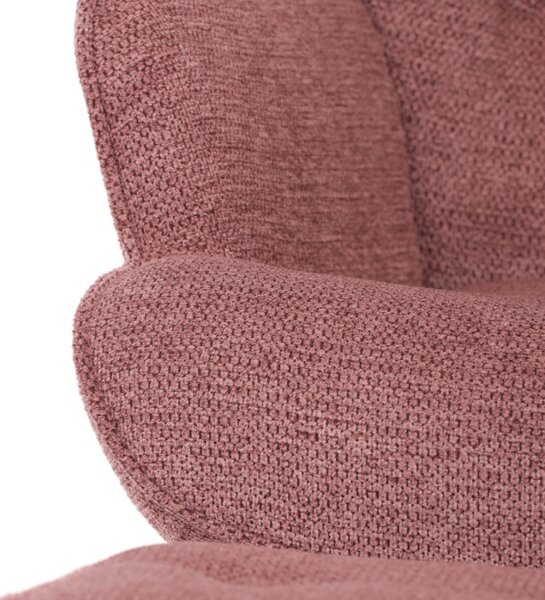 Křeslo růžové s podnožkou AK-303 PINK2