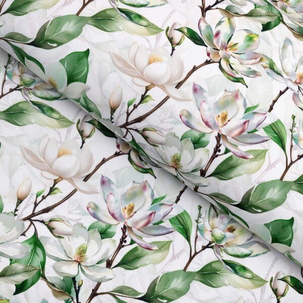 Biante Teflonový čtvercový ubrus TF-117 Květy magnolie na bílém 40x40 cm