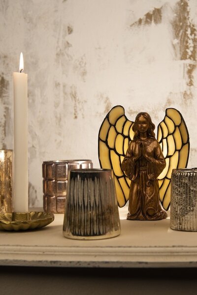 Dekorativní lampa Tiffany Anděl - 20*18 cm 1x E14 / Max 40W - Clayre & Eef