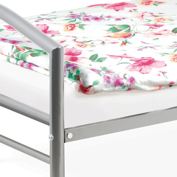 Kovová postel 90 cm stříbrná BED-1900 SIL