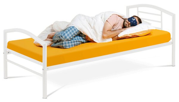 Kovová postel 90 cm bílá BED-1900 WT