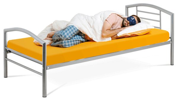 Kovová postel 90 cm stříbrná BED-1900 SIL