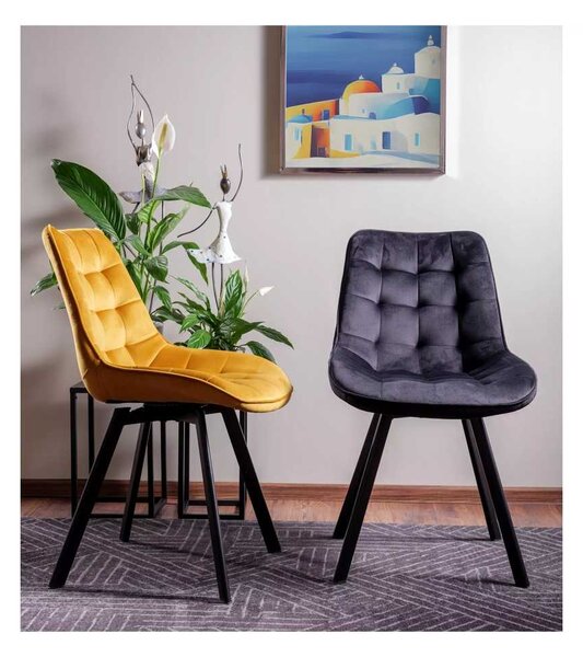 Jídelní židle Albons Velvet, černá