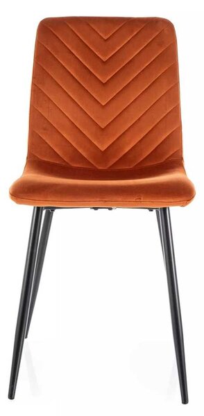 Jídelní židle Freville Velvet, oranžová