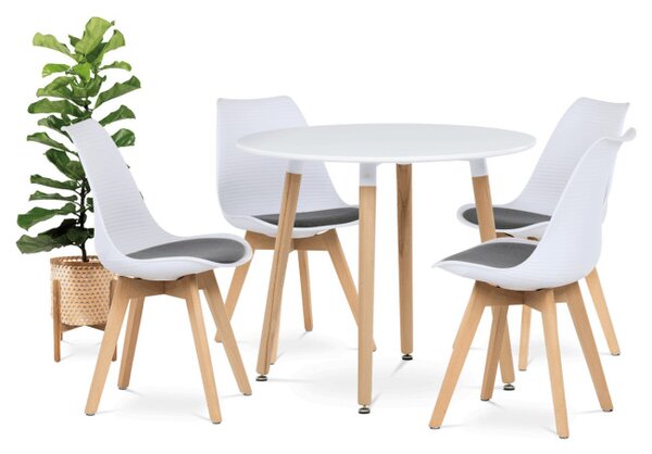 Jídelní stůl DT-306 bílý / naturální
