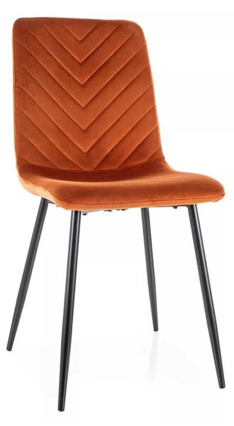 Jídelní židle Freville Velvet, oranžová