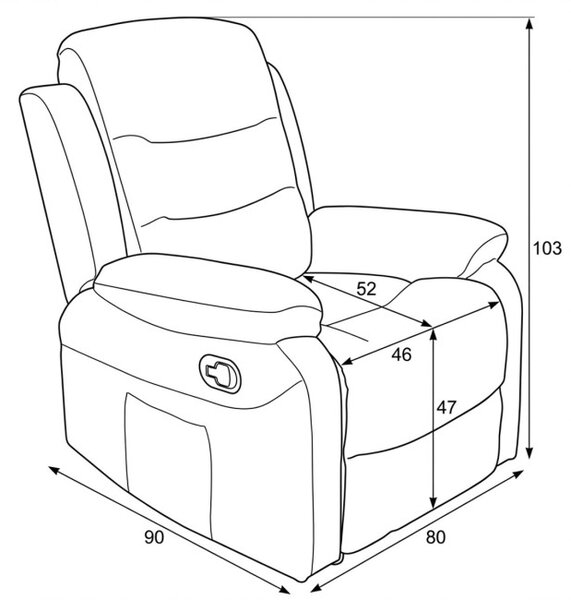 Polohovací křeslo hnědé TV-4086 BR