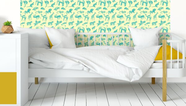 FUGU Ochrana zdi za postel - divoká zvěř yellow Varianta ochrany zdi: Delší strana postele 200x65 cm