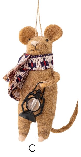 Plstěná vánoční ozdoba Peo Brown Wool A