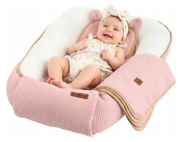 Hnízdečko (kokon) pro miminko - BABYMAM AIR 3D SAFE SLEEP SET - růžové