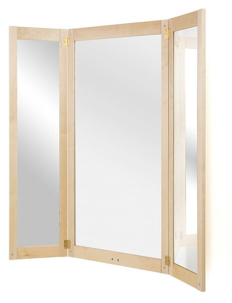 AJ Produkty Zrcadlo, třídílné, březový rám, 670x1320 mm