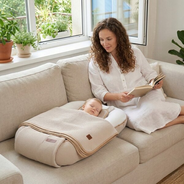 Hnízdečko (kokon) pro miminko - BABYMAM AIR 3D SAFE SLEEP SET - béžové