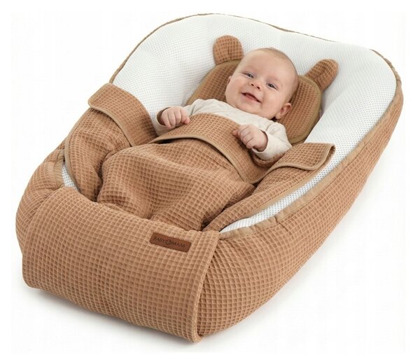Hnízdečko (kokon) pro miminko - BABYMAM AIR 3D SAFE SLEEP SET - cappuccino