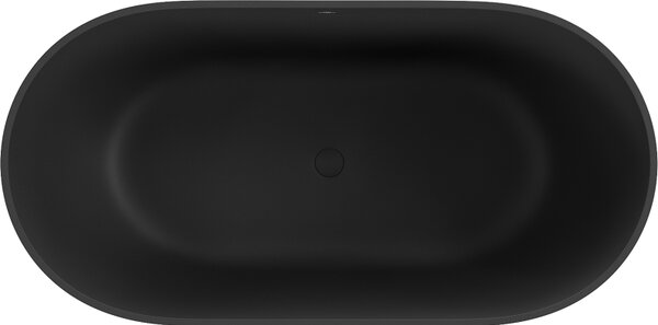 Mexen Rimini volně stojící vana z konglomerátu 150 x 75 cm, černý mat - 57241507570