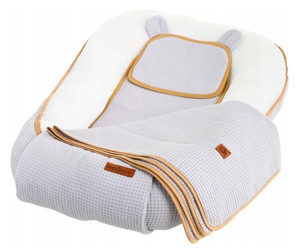 Hnízdečko (kokon) pro miminko - BABYMAM AIR 3D SAFE SLEEP SET - šedé