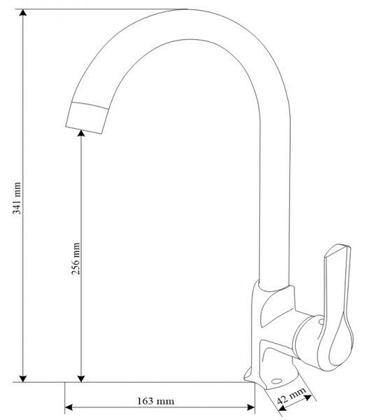 Mexen SABRE - Vysoká umyvadlová baterie - dřezová, Chrom, 72190-00