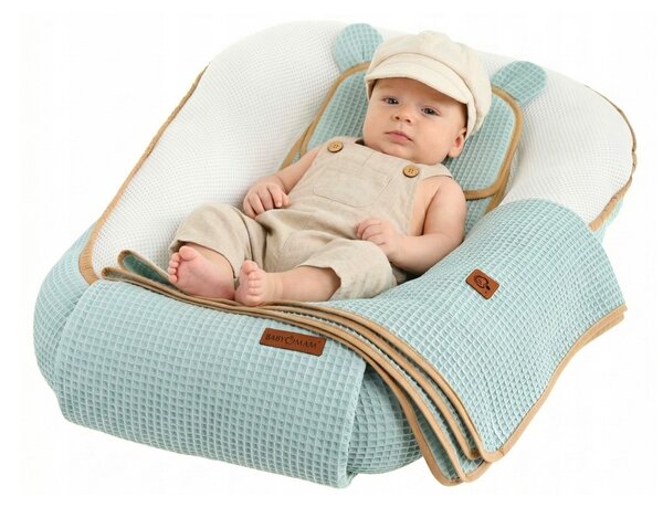 Hnízdečko (kokon) pro miminko - BABYMAM AIR 3D SAFE SLEEP SET - šalvějové