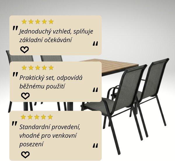 Vikio Venkovní zahradní set 150x90 pro 4 osoby DK302-P přírodní