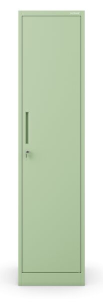 Vysoká kancelářská skříň ALEX, 450 x 1850 x 400 mm, Fresh Style: pastelově zelená