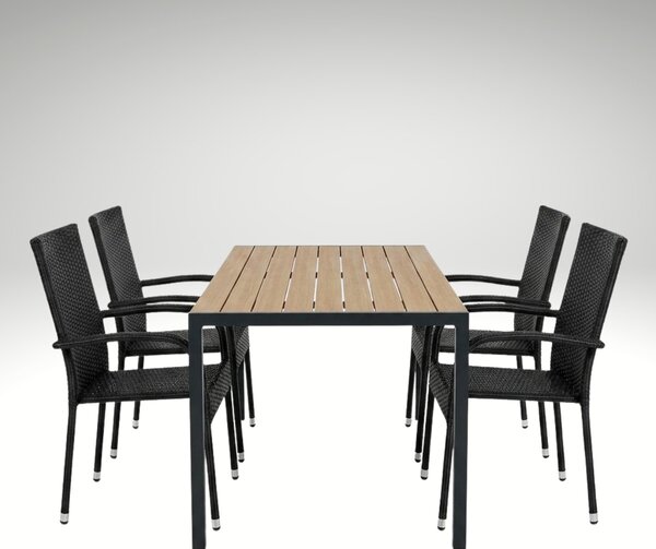 Vikio Zahradní ratanový set 150x90 pro 4 osoby DT255-P přirodní