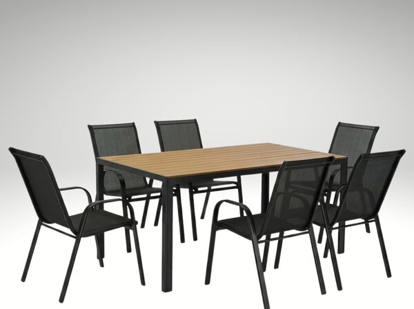 Vikio Venkovní zahradní set 150x90 pro 6 osob DK304-P přírodní