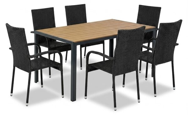 Vikio Zahradní ratanový set 150x90 pro 6 osob DT276-P přírodní
