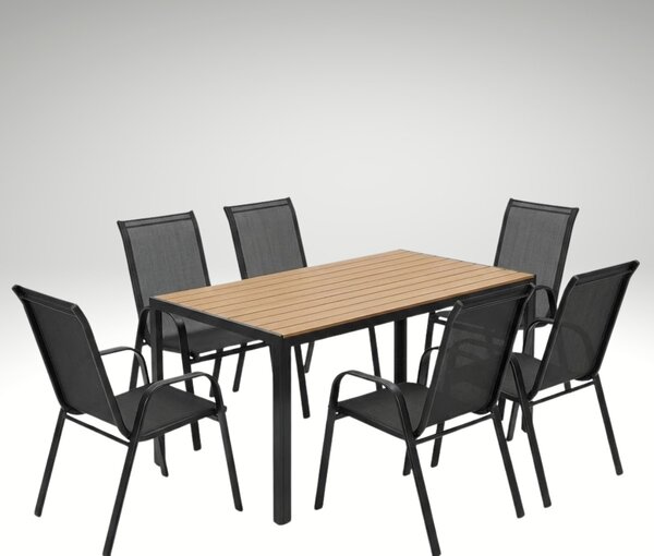 Vikio Venkovní zahradní set 150x90 pro 6 osob DK304-P přírodní