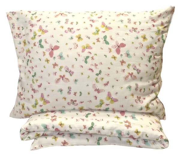 Mušelínové povlečení Butterfly Color 200x140cm+90x70cm TiaHome
