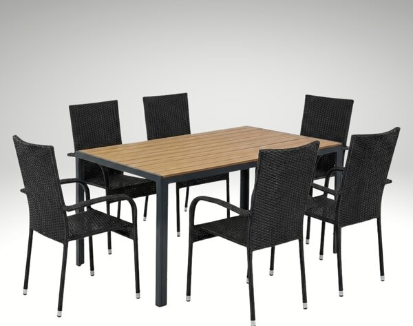Vikio Zahradní ratanový set 150x90 pro 6 osob DT276-P přírodní