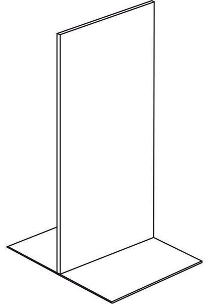 Prodejní regál oboustranný, plné stěny, 1600 x 1000 x 900 mm, základní, bílá