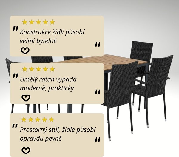 Vikio Zahradní ratanový set 150x90 pro 6 osob DT276-P přírodní