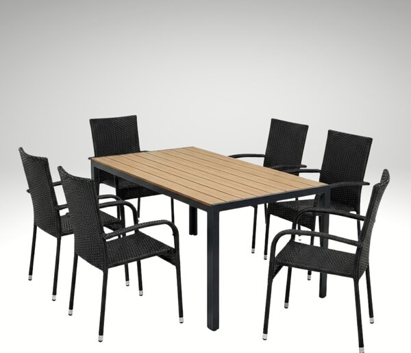 Vikio Zahradní ratanový set 150x90 pro 6 osob DT276-P přírodní