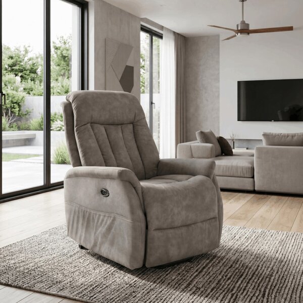 Polohovací křeslo šedé, elektrické TV-Q8575 GREY3