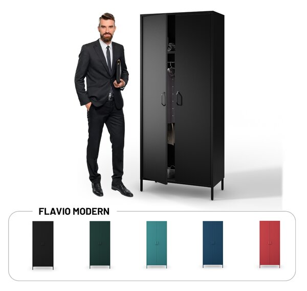 Černá šatní skříň FLAVIO Modern 800 x 1850 x 450 mm