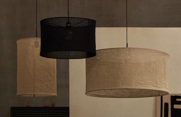Béžové lněné stínidlo Kave Home Mariela 80 cm