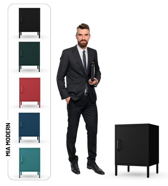 Černý kovový noční stolek MIA Modern 424 x 595 x 400 mm