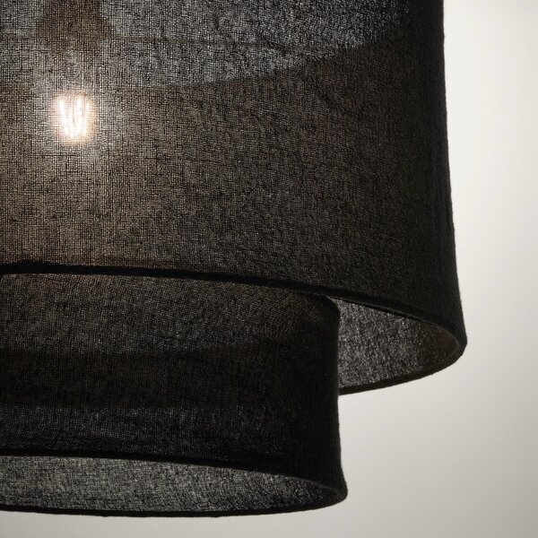 Černé lněné stínidlo Kave Home Mariela 60 cm