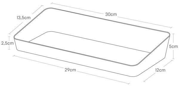 Bílý kovový podnos Yamazaki Amenity 30 x 13,5 cm