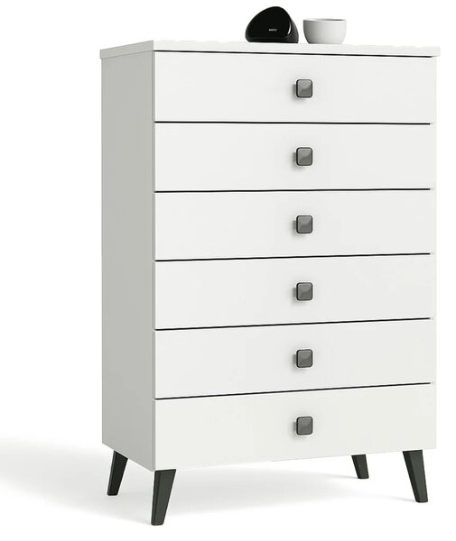 Designová komoda MAVRIEL - bílá / černá