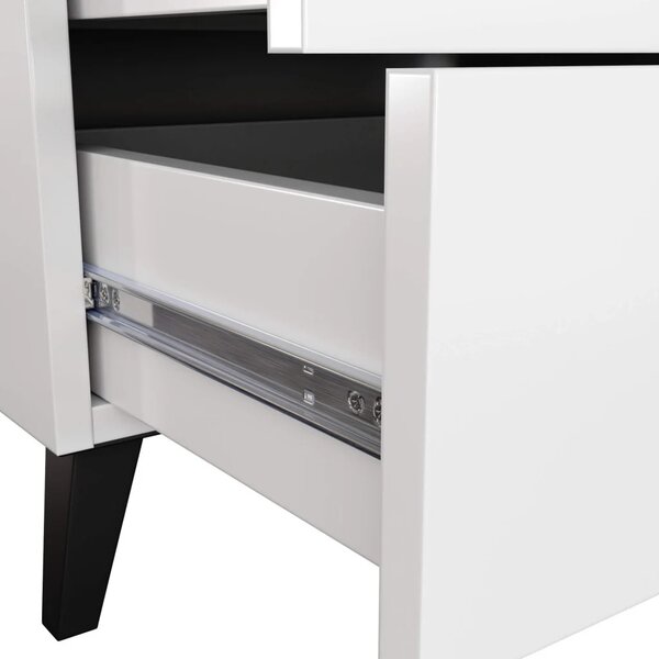 Designová komoda MAVRIEL - bílá / černá