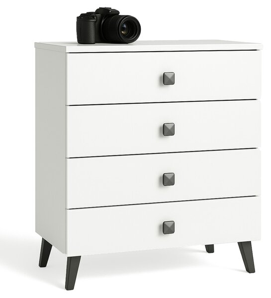 Designová šuplíková komoda MAVRIEL - bílá / černá