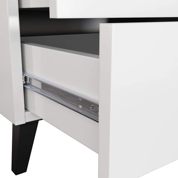 Designová šuplíková komoda MAVRIEL - bílá / černá