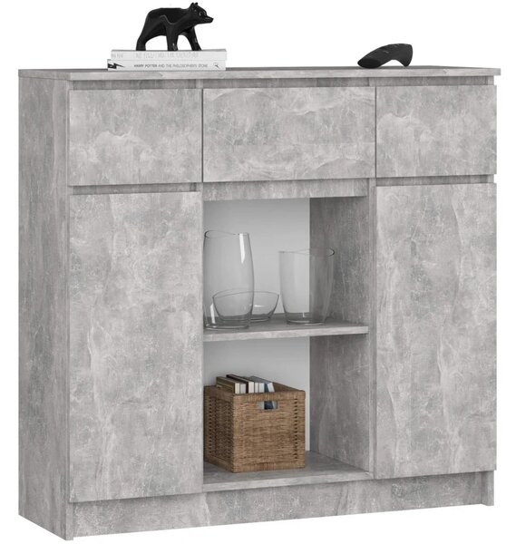 Komoda se šuplíky a dvířky JUNIPER - beton