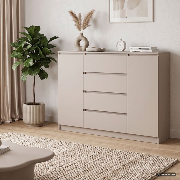 Ak furniture Komoda CLP K140 2D 4SZ 138 cm kašmír