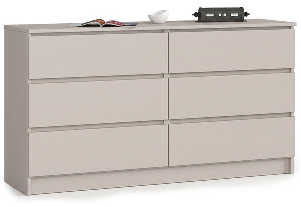 Ak furniture Komoda CLP 6SZ 140 cm kašmír