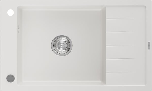 Mexen Elias 1-miskový granitový dřez s krátkým odkapávačem 795 x 480 mm, Bílá