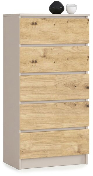Ak furniture Komoda CLP K60 5SZ 60 cm kašmír/dub Artisan